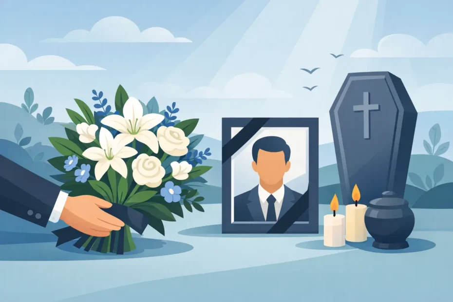 Envío de flores para un hombre fallecido