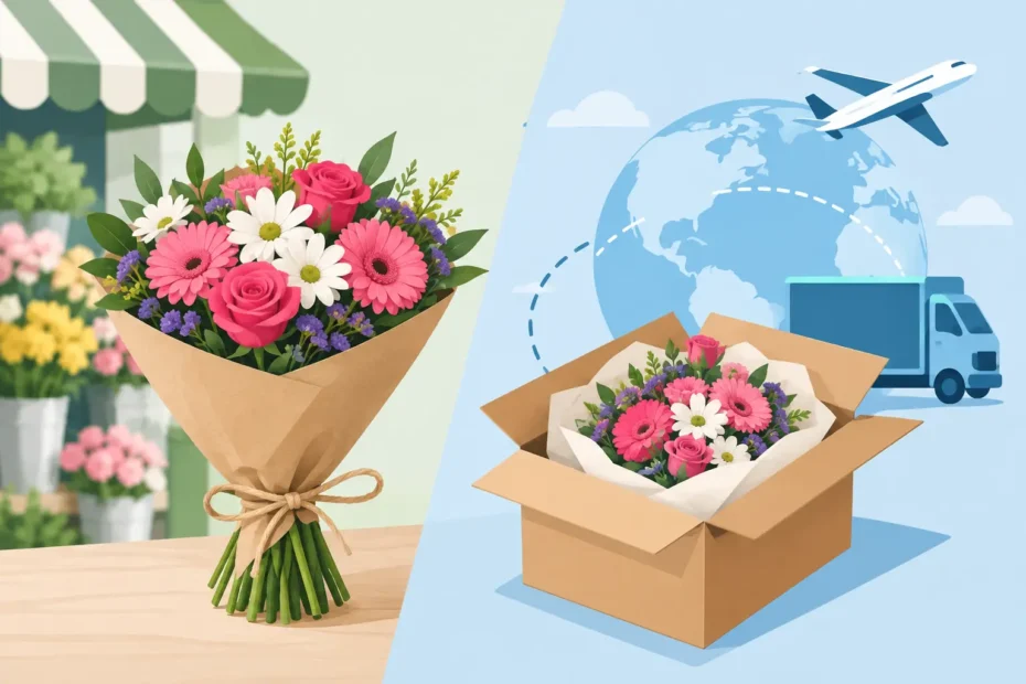 ¿Flores frescas versus transporte remoto?